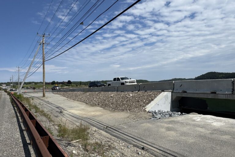 cars seen on the machias dike bridge
