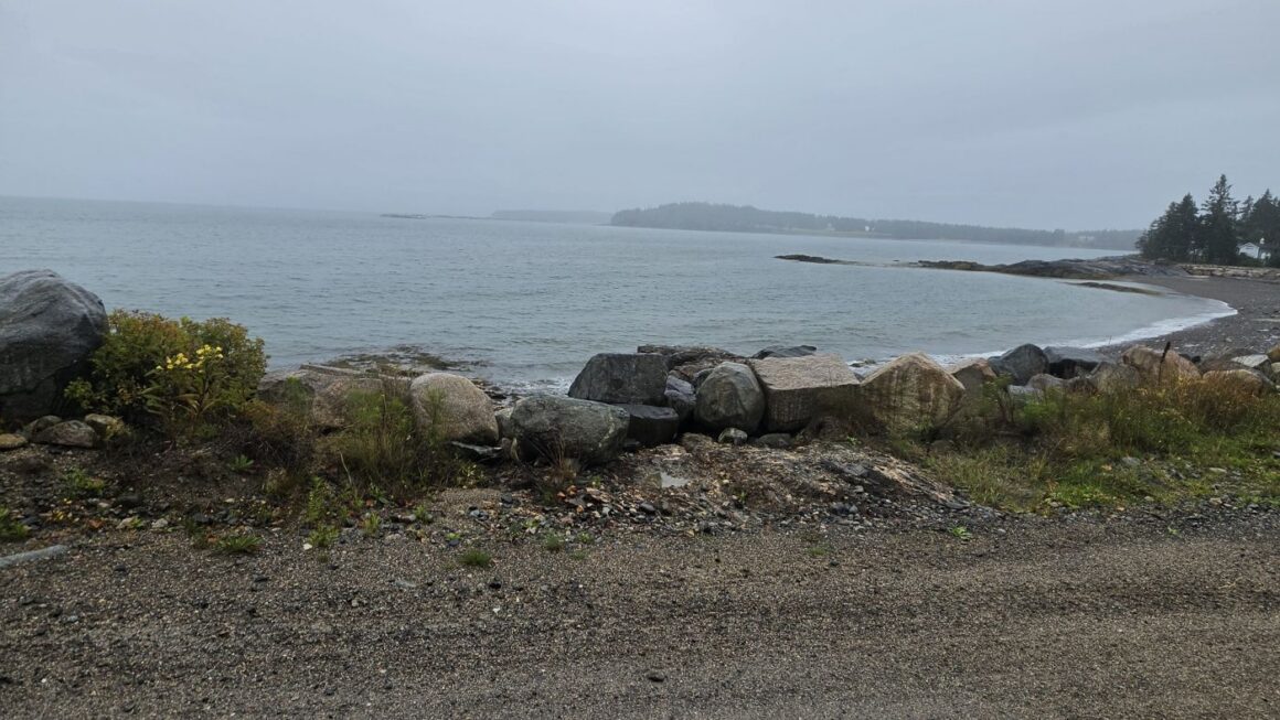 granite rockface near the waterfront