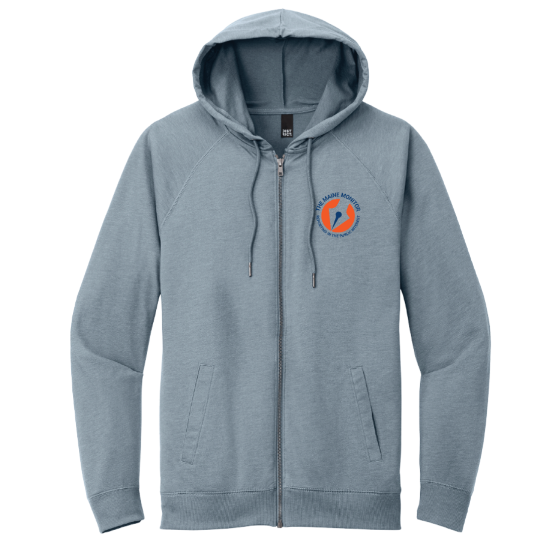 the front of a maine monitor hoodie