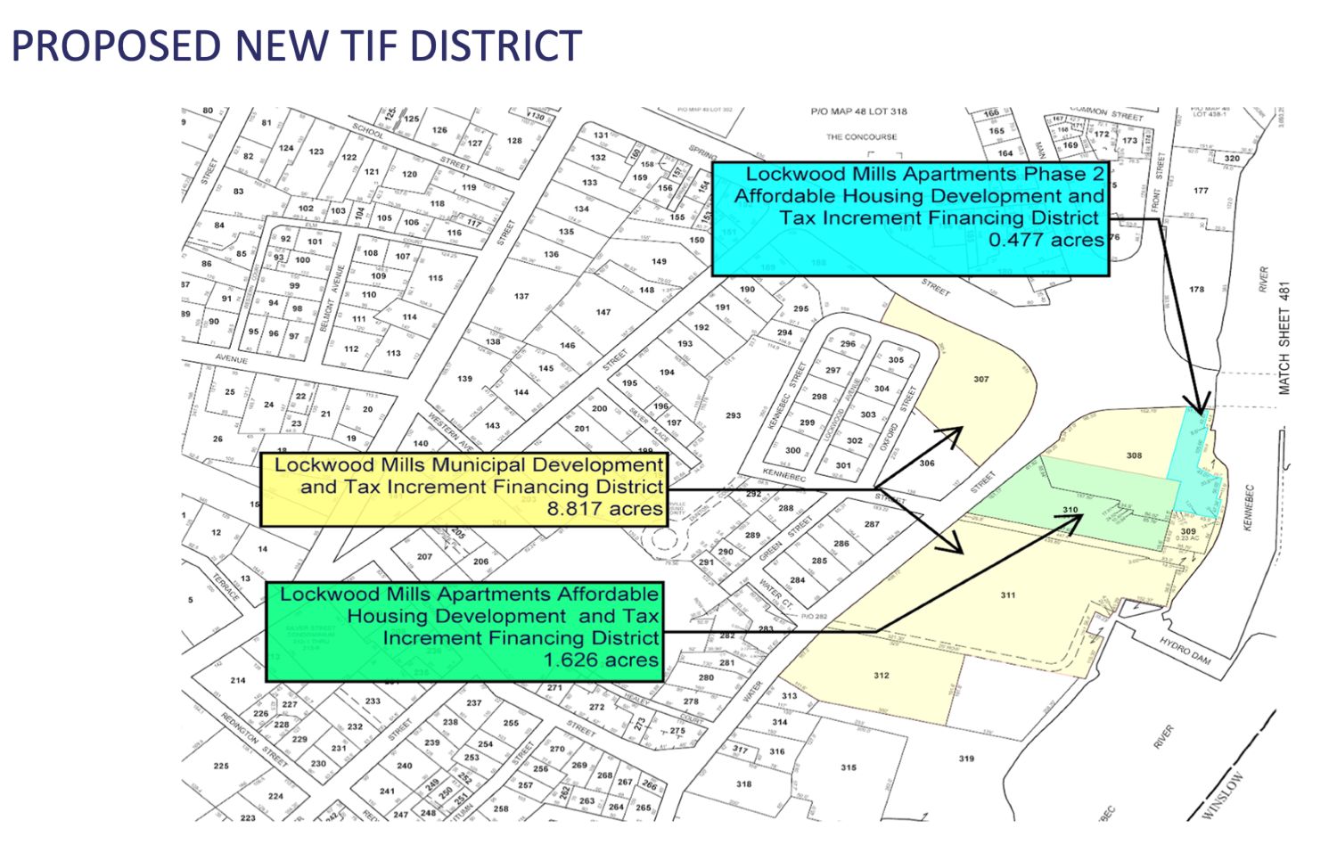 map of the proposed tif district