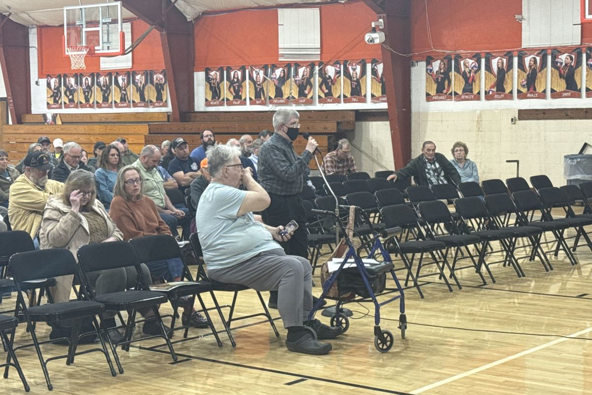 Will Tuell speaks during a public comment period.