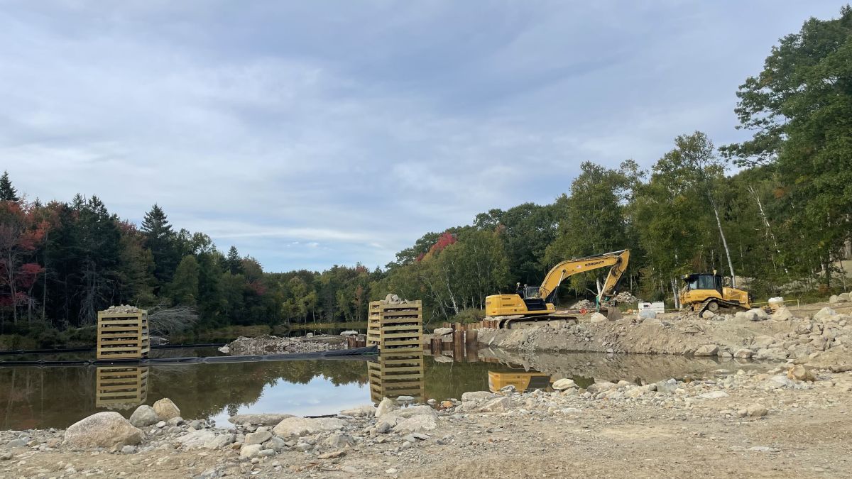 construction equipment at the cherryfield site.