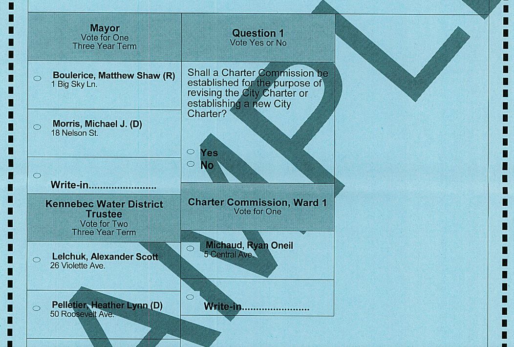 portion of a sample ballot
